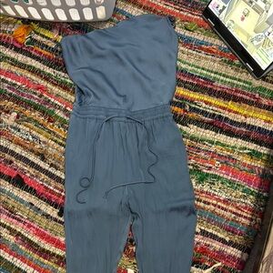 Naked Zebra One-Shoulder Blue Jumpsuit